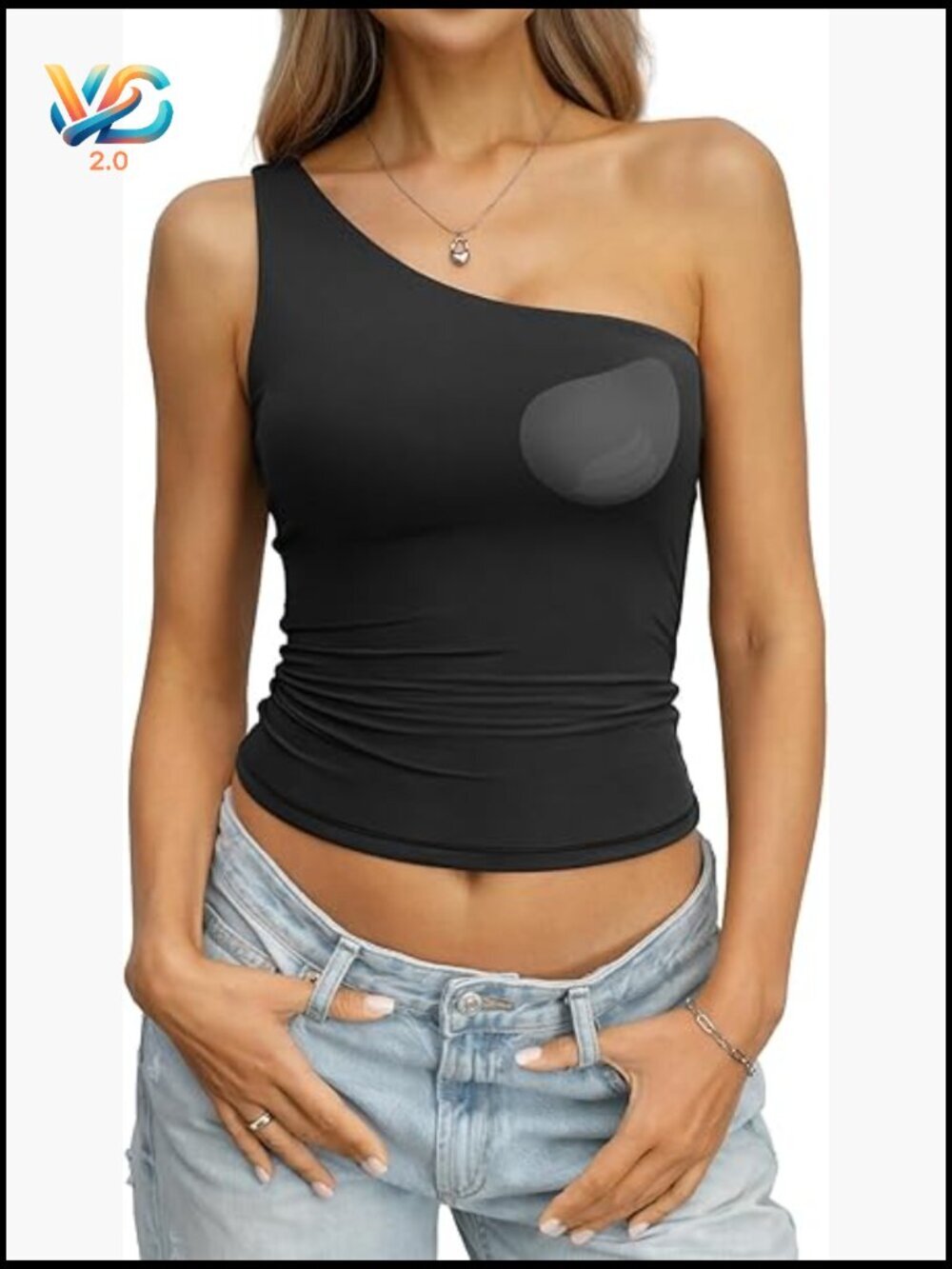 Padded Double Lined One Shoulder Tank Top Built in Bra Y2k Crop Top Going Out